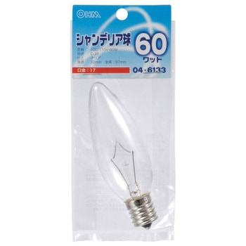 シャンデリア球 C32E17 60W オーム電機