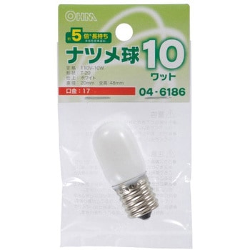 ナツメ球 長寿命 T20E17 10W オーム電機