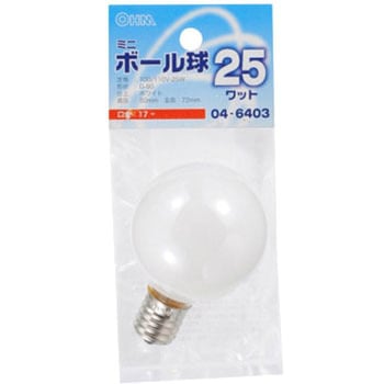 ミニボール球 G50E17 25W オーム電機