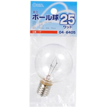 ミニボール球 G50E17 25W オーム電機