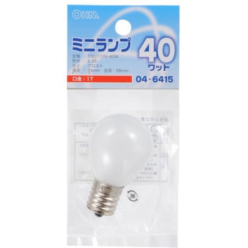 ミニランプ 40W オーム電機