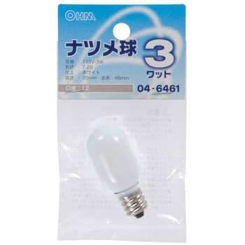 ナツメ球 T20E12 3W オーム電機