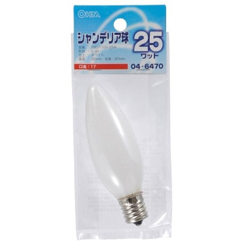 シャンデリア球 C32E17 25W オーム電機