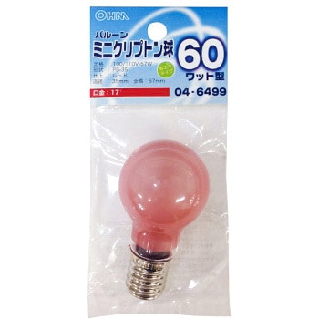 バルーンミニクリ球 PS35E17 57W - オーム電機