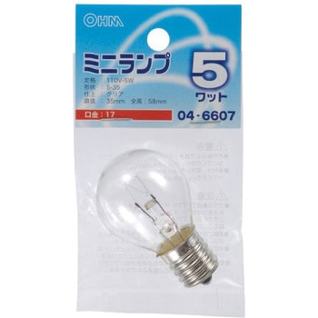 ミニランプ S35E17 5W オーム電機