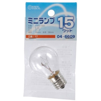ミニランプ S35E17 15W オーム電機