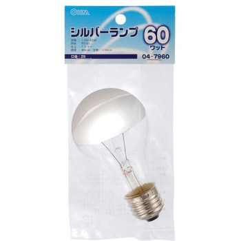 シルバー電球 PS60E26 60W Tミラー オーム電機