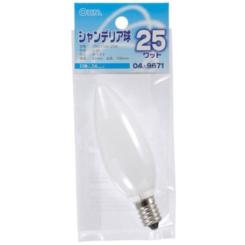 シャンデリア球 C32E14 25W オーム電機