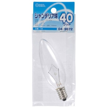 シャンデリア球 C32E14 40W オーム電機