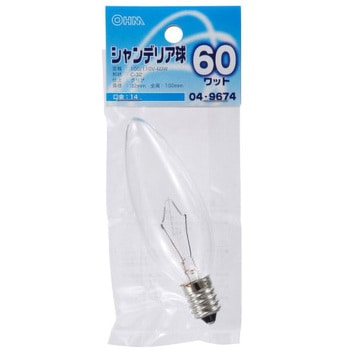 シャンデリア球 C32E14 60W オーム電機