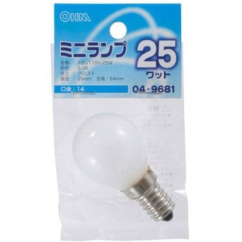 ミニランプ S35E14 25W オーム電機