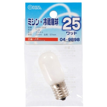 ミシン球 T22E17 25W オーム電機