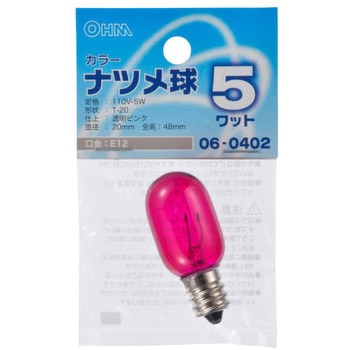 ナツメ球 T20E12 5W オーム電機