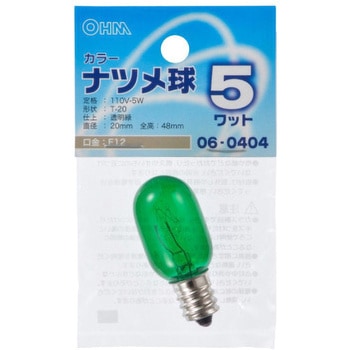 ナツメ球 T20E12 5W オーム電機
