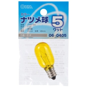 ナツメ球 T20E12 5W オーム電機