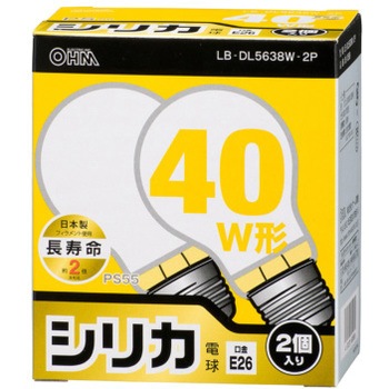 長寿命 白熱電球 38W 2個パック オーム電機