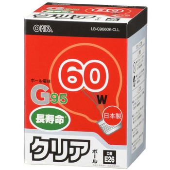 ボール球 長寿命 G95E26 60W オーム電機