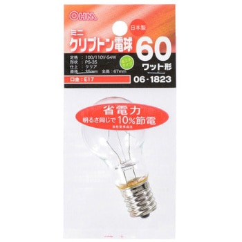 ミニクリプトン球 60W オーム電機