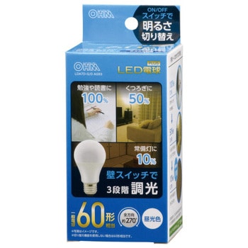 LED電球 A形 E26 7W オーム電機