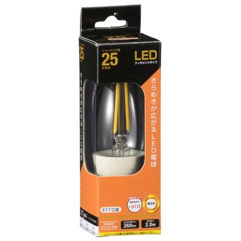 LED電球 E17 C形 2W オーム電機