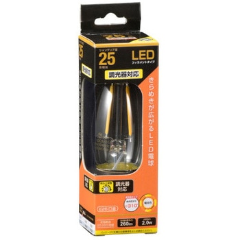 LED電球 C形 2W 調光器対応 オーム電機