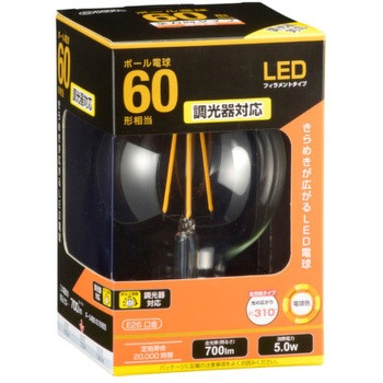 LED電球 G形 調光器対応 オーム電機
