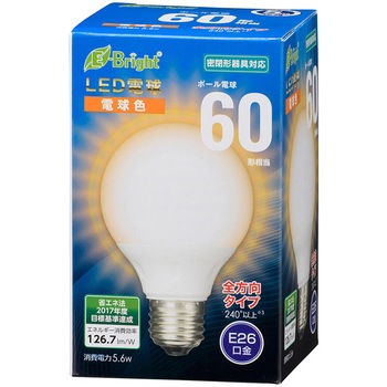 LED電球 G形 E26 6W オーム電機