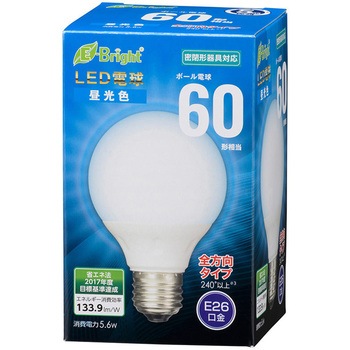 LED電球 G形 E26 6W オーム電機