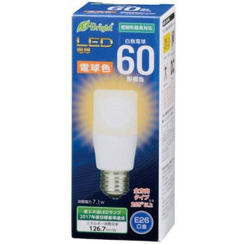 LED電球 T形 E26 7W オーム電機