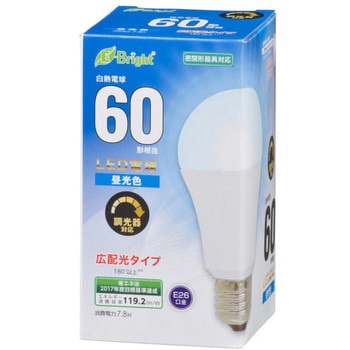 調光対応LED電球 A形 E26 8W オーム電機