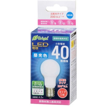 LDA4D-G-E17 IH2R1 LED電球リアル PS形 E17 4W オーム電機 4.3W 昼光色