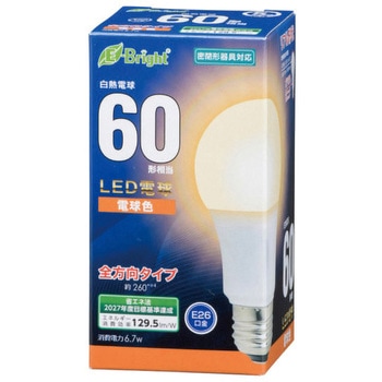 LED電球 A形 E26 7W オーム電機