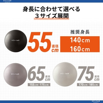 バランスボール アンチバースト 筋トレ 体幹トレーニング ダイエット 専用ポンプ付き 耐荷重500kg エレコム