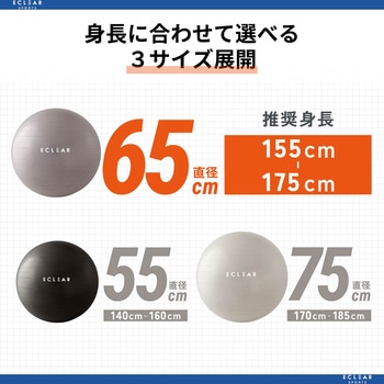 バランスボール アンチバースト 筋トレ 体幹トレーニング ダイエット 専用ポンプ付き 耐荷重500kg エレコム