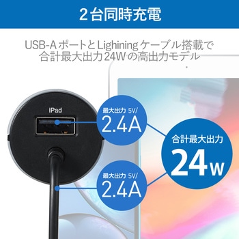 4.8A DC充電器 Lightning エレコム