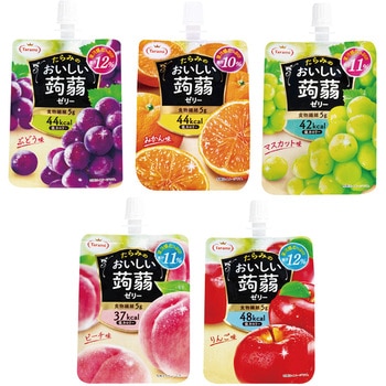 たらみ おいしい蒟蒻ゼリー 150g 人気5種X6個 計30個セット (ぶどう・ピーチ・りんご・マスカット・みかん) たらみ