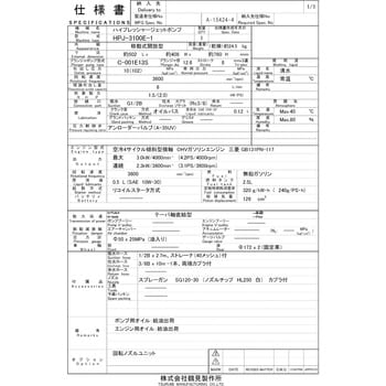 HPJ-3100E-1 高圧洗浄機(エンジン駆動・直結タイプ) HPJ型 1台 鶴見