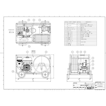 高圧洗浄機(エンジン駆動・ベルト掛けタイプ) HPJ型 鶴見製作所