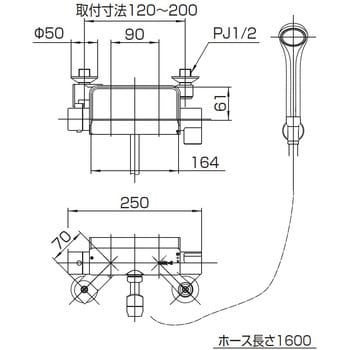 SK1821D-13 サーモシャワー混合栓 1個 SANEI 【通販サイトMonotaRO】