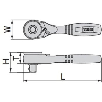 ショートラチェットハンドル TONE トネ (前田金属工業)