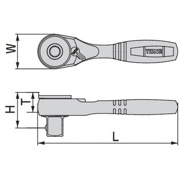 コンパクトショートラチェットハンドル TONE トネ (前田金属工業)