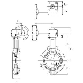 東洋バルヴ 10L2-N-UE FCD/FC 弁体SCSバタ弁【ギア式・EPDM】200A 10L2