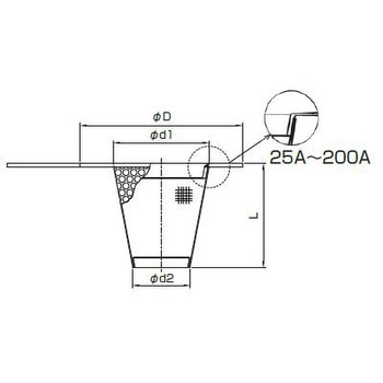 コーン形テンポラリストレーナ ワシノ機器