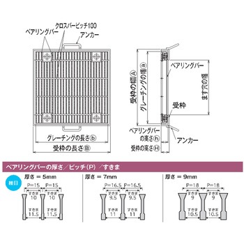 圧接型グレーチング 細目 ノンスリップ WZDS-X(F)型 片岡産業