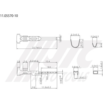 オス端子適用電線0.35～0.5mm2 JTC