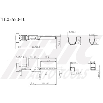 オス端子適用電線0.75～1.5mm2 JTC