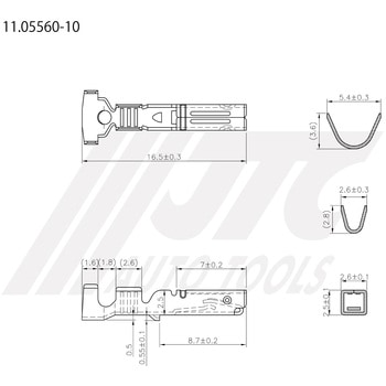 メス端子適用電線0.75～1.5mm2 JTC
