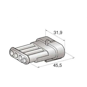 ハウジング4極M(オス端子用) JTC