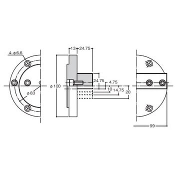 h4-TPA 機械装着用h4スピンドル ツールポストアタッチメント 1個