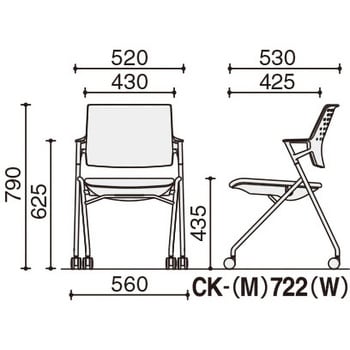 CK-M722PAWGXQ4-WN 会議用イス ピエガ 背クッション タイプ(配送・組立